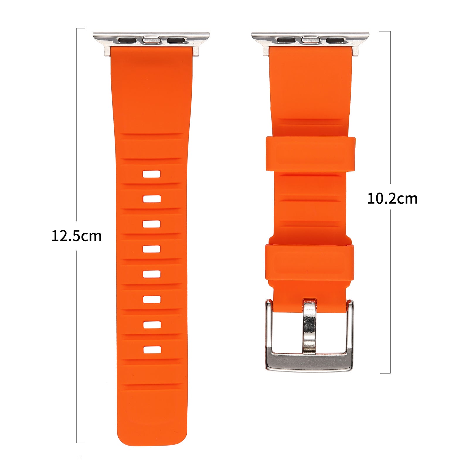 Uniqkart for Apple Watch Series 8 7 41mm / 6 5 4 SE (2022) SE 40mm / 3 2 1 38mm Silicone Watch Strap Dual Loop Watch Band - Orange Uniqkart for Apple Watch Series 8 7 41mm / 6 5 4 SE (2022) SE 40mm / 3 2 1 38mm Silicone Watch Strap Dual Loop Watch Band - Orange